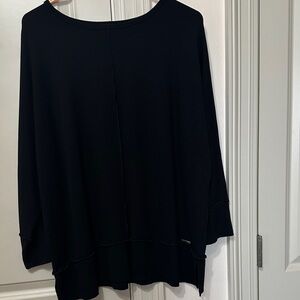 Jones New York Black Relaxed Boatneck Tunic